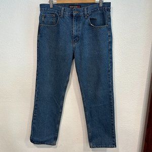 Oscar Jeans Mens Size 34x30 Straight Leg Medium Blue Wash Cotton Denim EUC